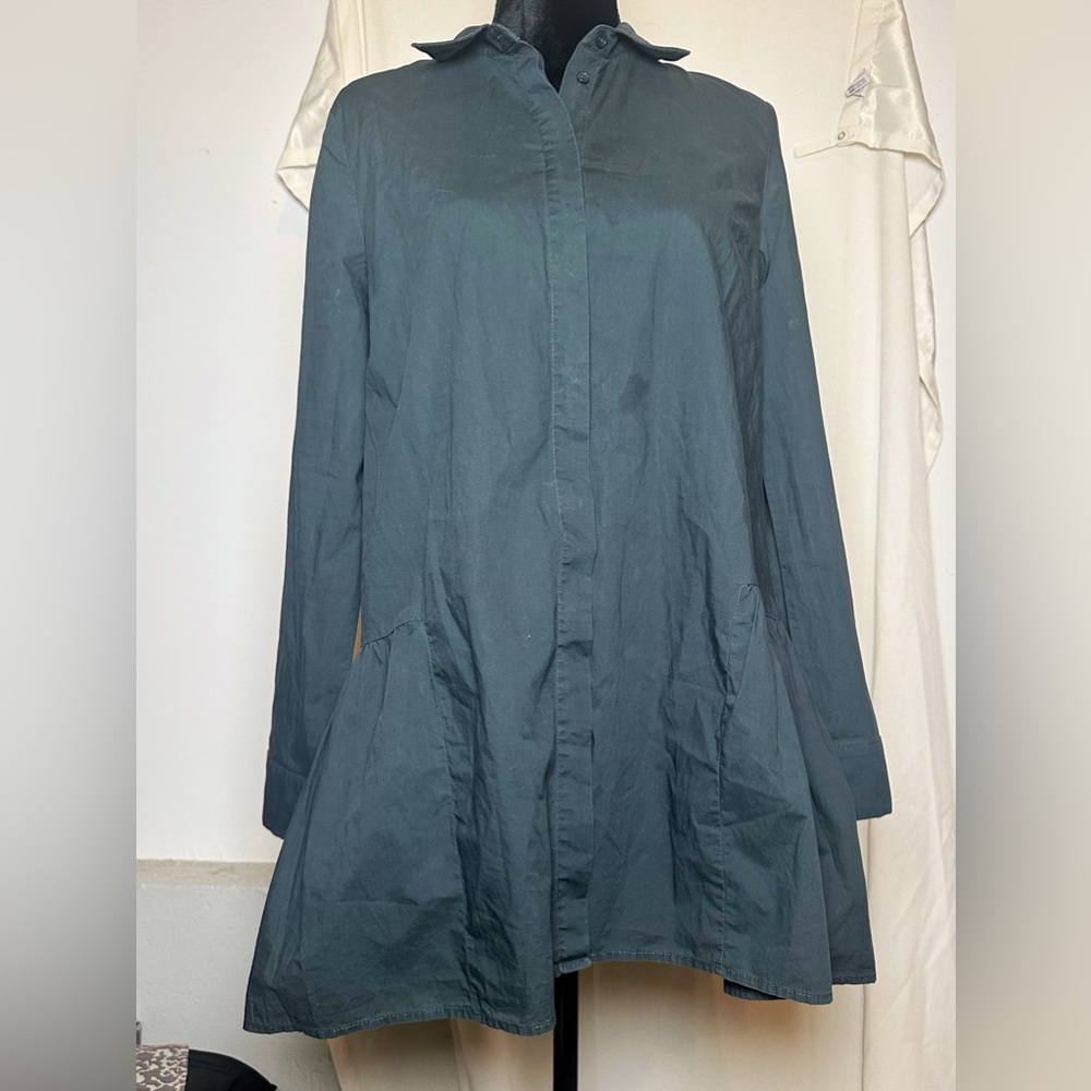 Re:Named Collared Button Down Long Sleeve Green G… - image 2